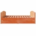 Cama sin colchón madera maciza de pino marrón cera 180x200 cm