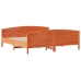 Cama sin colchón madera maciza de pino marrón cera 180x200 cm