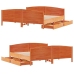 Cama sin colchón madera maciza de pino marrón cera 180x200 cm