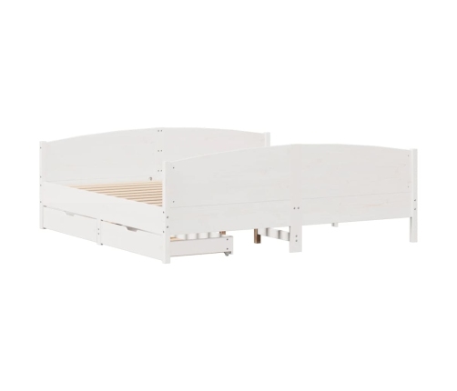 Estructura de cama sin colchón madera maciza de pino 160x200 cm