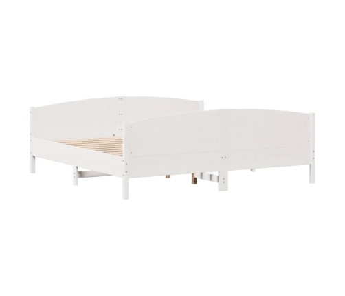 Estructura de cama sin colchón madera maciza de pino 160x200 cm