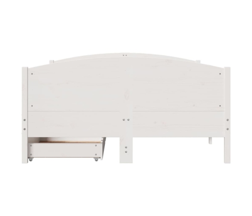 Estructura de cama sin colchón madera de pino blanca 140x190 cm