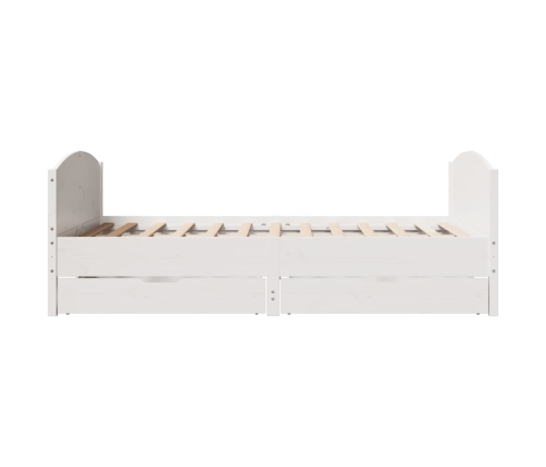 Estructura de cama sin colchón madera de pino blanca 140x190 cm