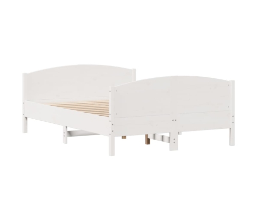 Estructura de cama sin colchón madera de pino blanca 140x190 cm