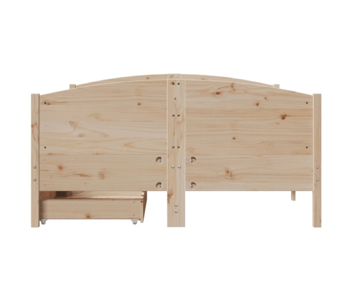 Estructura de cama sin colchón madera maciza de pino 135x190 cm