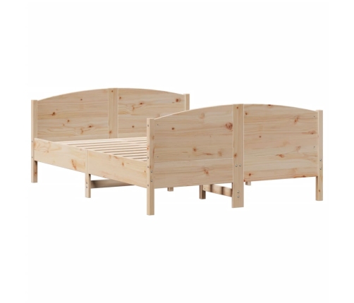 Estructura de cama sin colchón madera maciza de pino 135x190 cm