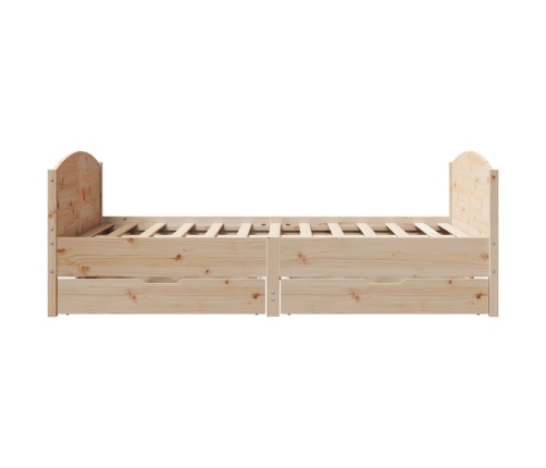 Estructura de cama sin colchón madera maciza de pino 135x190 cm