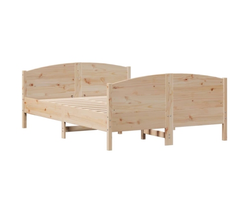 Estructura de cama sin colchón madera maciza de pino 135x190 cm