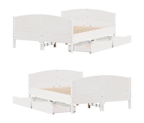 Estructura de cama sin colchón madera de pino blanco 135x190 cm