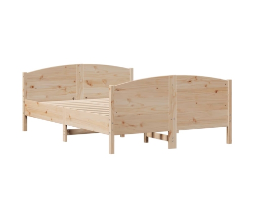 Estructura de cama sin colchón madera maciza de pino 120x190 cm