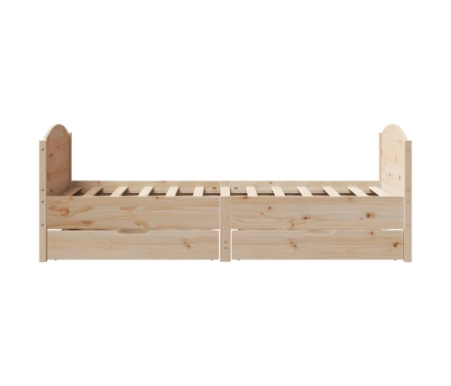 Estructura de cama sin colchón madera maciza de pino 100x200 cm