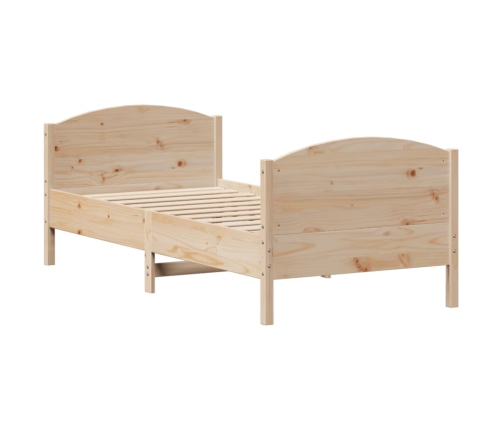 Estructura de cama sin colchón madera maciza de pino 100x200 cm