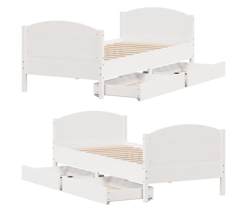 Estructura cama sin colchón madera maciza pino blanca 100x200cm