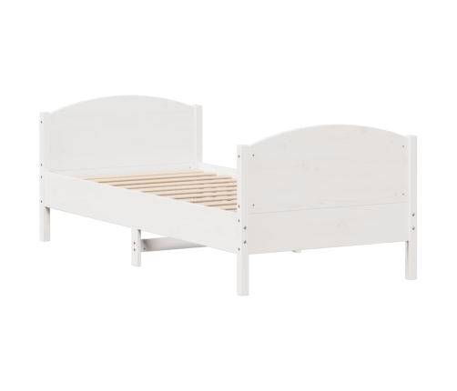 Estructura de cama sin colchón madera maciza blanca 90x190 cm