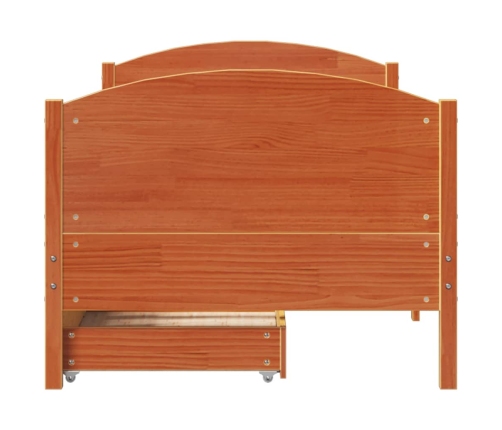 Estructura de cama sin colchón madera maciza marrón 90x190 cm