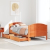 Estructura de cama sin colchón madera maciza marrón 90x190 cm