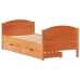 Estructura de cama sin colchón madera maciza marrón 75x190 cm