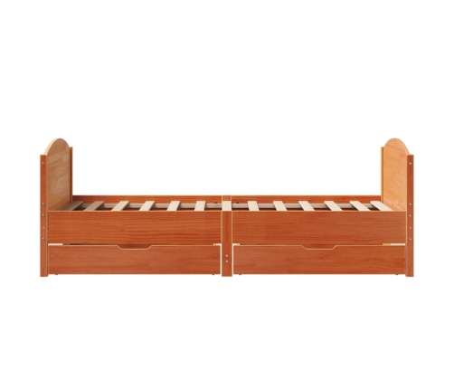 Estructura de cama sin colchón madera maciza marrón 75x190 cm