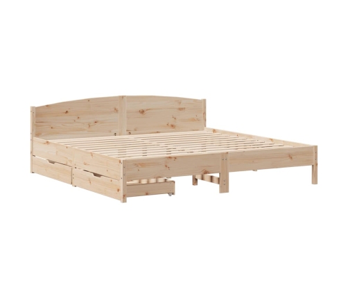 Estructura de cama sin colchón madera maciza de pino 200x200 cm