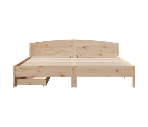 Estructura de cama sin colchón madera maciza de pino 200x200 cm