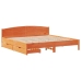 Cama sin colchón madera maciza de pino marrón cera 180x200 cm