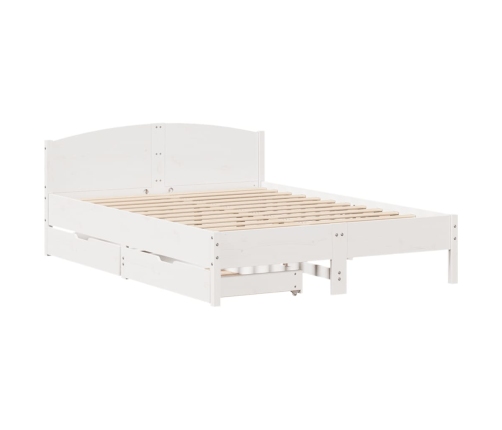 Estructura de cama sin colchón madera de pino blanca 150x200 cm