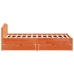 Cama sin colchón madera maciza pino marrón cera 150x200 cm