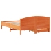 Cama sin colchón madera maciza pino marrón cera 150x200 cm