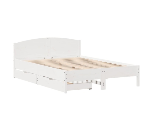 Estructura de cama sin colchón madera de pino blanco 135x190 cm