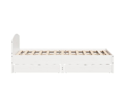 Estructura de cama sin colchón madera de pino blanco 135x190 cm