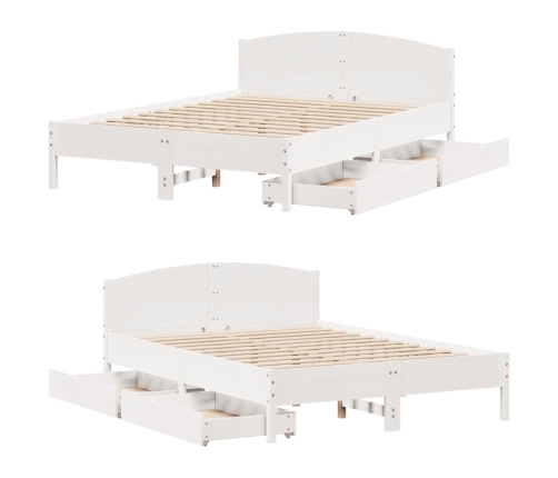 Estructura de cama sin colchón madera de pino blanco 135x190 cm