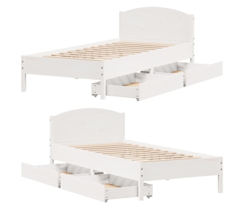 Estructura cama sin colchón madera maciza pino blanca 100x200cm