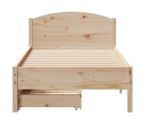 Estructura de cama sin colchón madera maciza de pino 90x200 cm