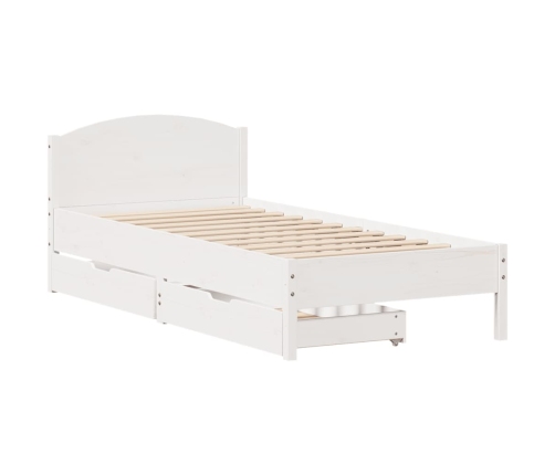 Estructura de cama sin colchón madera de pino blanca 90x200 cm