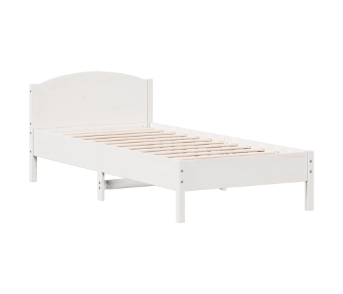 Estructura de cama sin colchón madera de pino blanca 90x200 cm