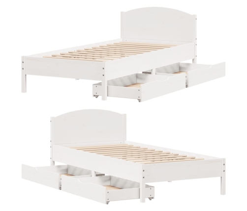 Estructura de cama sin colchón madera de pino blanca 90x200 cm