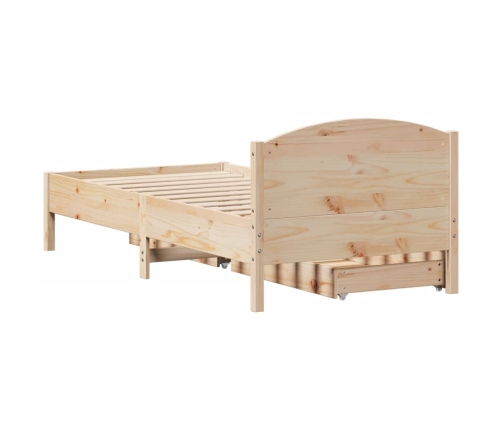 Estructura de cama sin colchón madera maciza de pino 90x190 cm