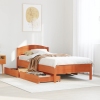 Estructura de cama sin colchón madera maciza marrón 90x190 cm