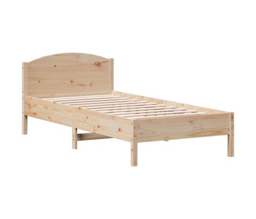 Estructura de cama sin colchón madera maciza pino 75x190 cm