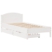 Estructura de cama sin colchón madera maciza blanca 75x190 cm