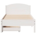 Estructura de cama sin colchón madera maciza blanca 75x190 cm