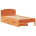 Estructura de cama sin colchón madera maciza marrón 75x190 cm