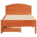 Estructura de cama sin colchón madera maciza marrón 75x190 cm