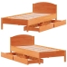 Estructura de cama sin colchón madera maciza marrón 75x190 cm