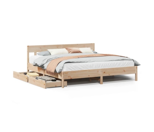 Estructura de cama sin colchón madera maciza de pino 180x200 cm