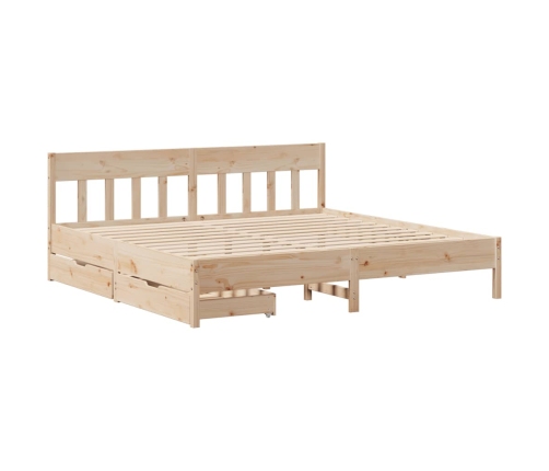 Estructura de cama sin colchón madera maciza de pino 180x200 cm