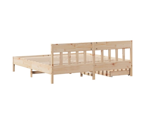 Estructura de cama sin colchón madera maciza de pino 180x200 cm