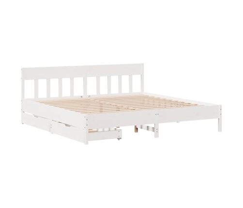 Cama sin colchón madera maciza de pino blanca 180x200 cm