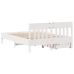 Estructura de cama sin colchón madera de pino blanca 150x200 cm
