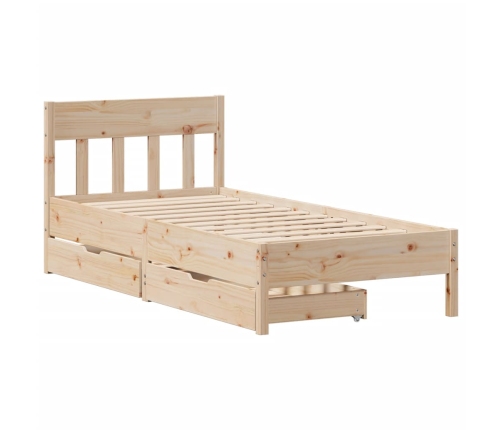 Estructura de cama sin colchón madera maciza de pino 100x200 cm